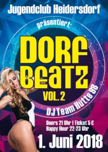 DORFBEATZ Vol.2 - DJ Team Hütte 98 @ Jugenclub Heidersdorf