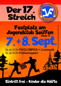 Jugendförderverein Seiffen e.V. - 17. Streich @ Festplatz am Jugenclub Seiffen