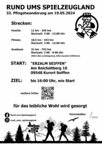 32. Pfingstwanderung Rund ums Spielzeugland @ Tourismusverein Seifffen